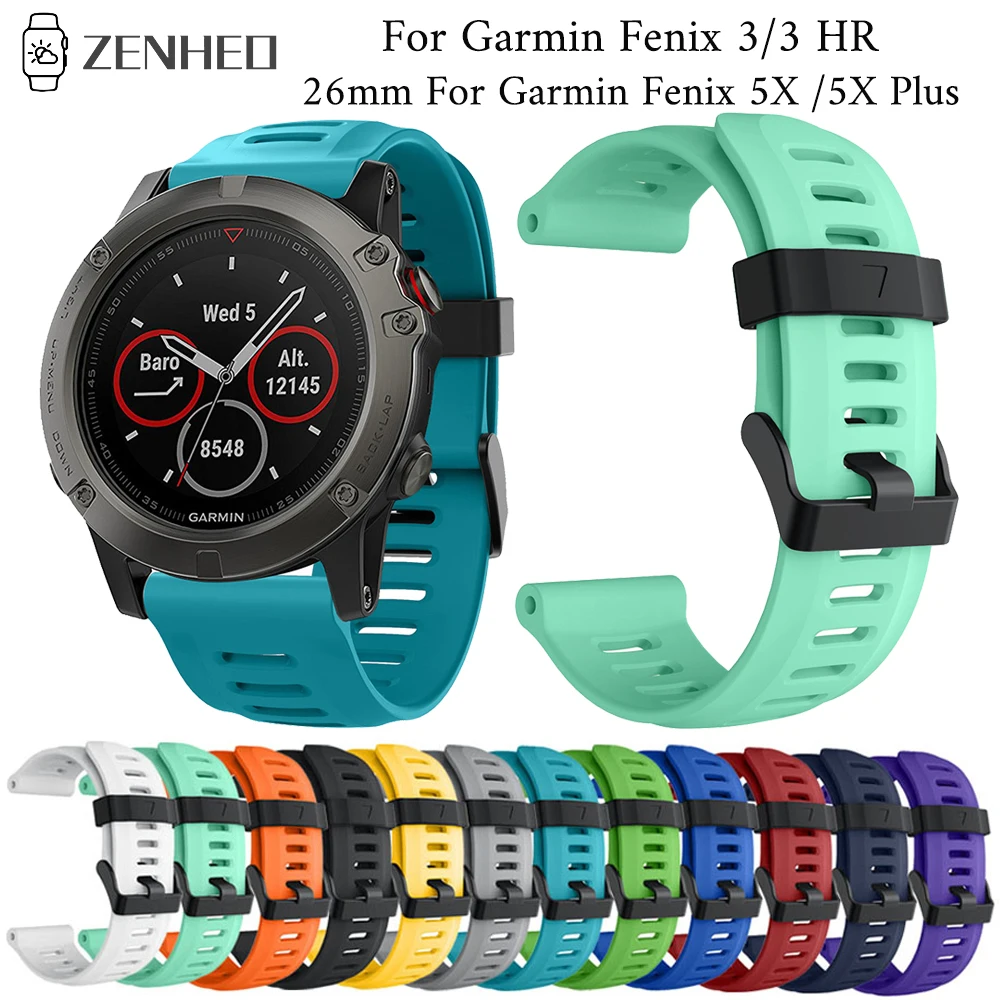 

26mm Silicone strap For Garmin Fenix 5X/5X Plus frontier/classic bracelet For Garmin Fenix 3/3 HR Smart Watch band accessories