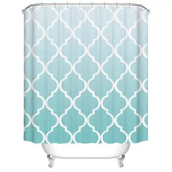 

Geometry on Gradient Blue Background Pattern Digital Print Bath Shower Curtains for Bathroom,Polyester Waterproof Fabric Bath