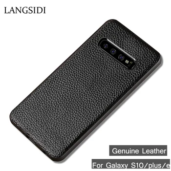 

Genuine Leather Phone Case For Samsung Galaxy S8 S9 s10 Plus Case Litchi Texture Back Cover For S7 Edge A50 A70 A7 A8 2018 Case