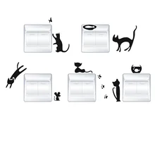 UN0030 AliExpress импортные товары кошка аквариум мышь наклейки на выключатель стекло наклейки на стену Резные ПВХ