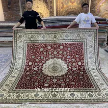 YILONG 8'x8' шелковый ковер ручной работы в персидском стиле изысканный квадратный Роскошный Ковер(HF334B