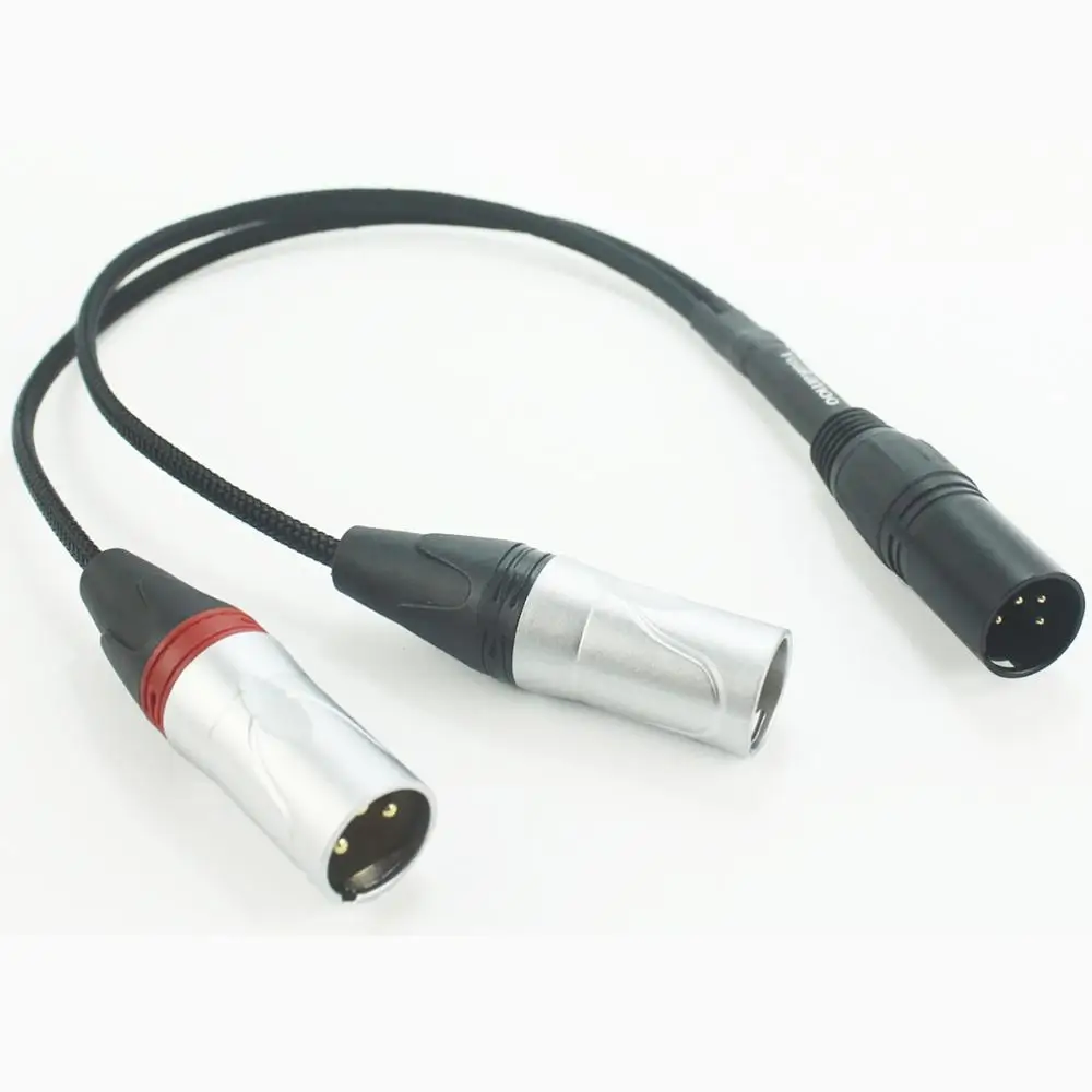 4-контактный XLR-двойной 3-контактный XLR Мужской посеребренный аудиомагнитофон 1