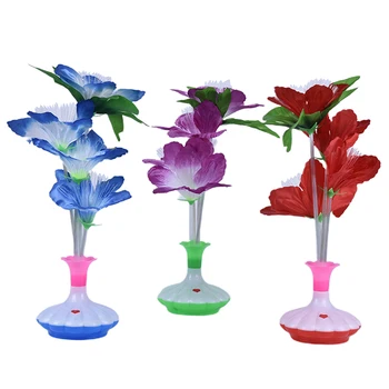 

Fiber Flower Vase Optical Fiber LED Lamp Valentine's Day Night Light Home Decor Random Color
