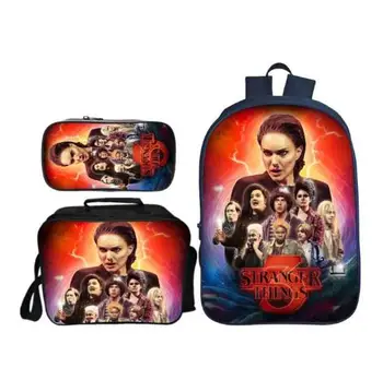 

3Pcs/Set Stranger Things Printing Teenagers Backpack Student School Bags Children Travel Shoulder Bag for Kids Bookbag