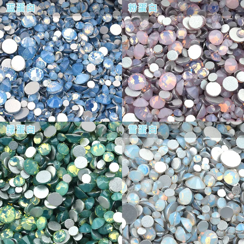 3D Стразы для ногтей Блестящий цветной стеклянный камень с пламенем хрустальные