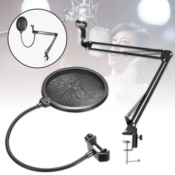 

Flexible Dual Double Layer Record Studio Microphone Professional Mic Windscreedn Po.ps Filter Shield