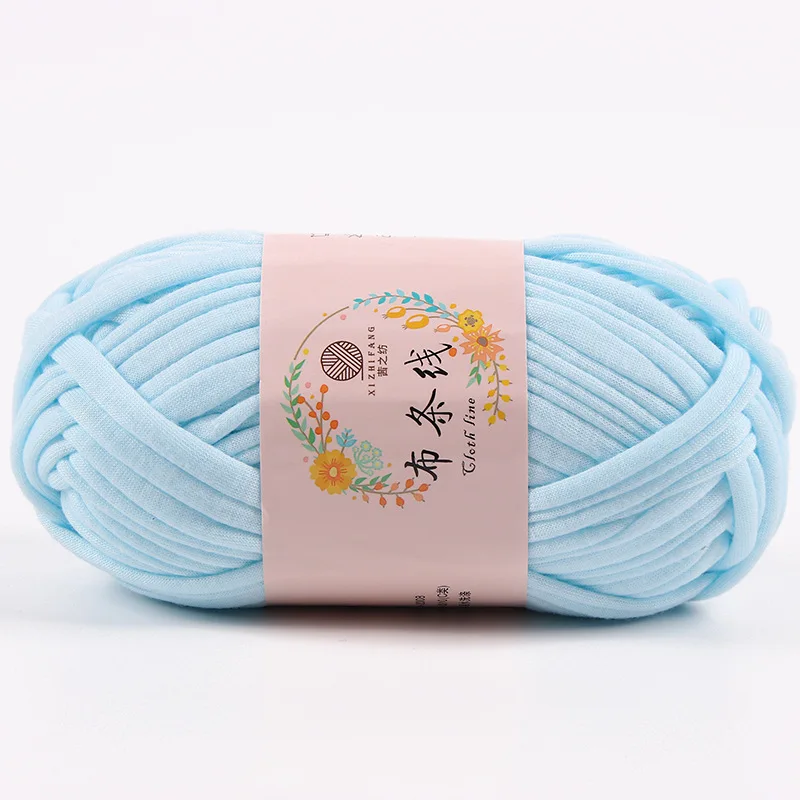 Light Blue Футболка громоздкая пряжа для ручного вязания ковров Вязание ловушка крючком DIY сумка кошелек одеяло Мягкая Плотная ткань trapillo пряжа - Цвет: Light Blue