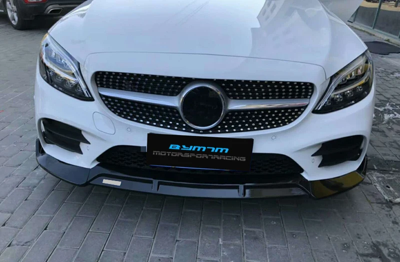 B Стиль PP материал бампер яркий черный Передний губы для BENZ C Class W205 C180 C260 C300