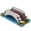 120pcs MOC Scene Layout DIY Creek Building Block Set 64648 Flower Brick Brown Bridge 3