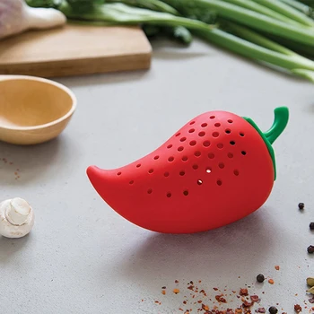 

Creative Chili Spice Spice Filter Stew Soup Silicone Tea Herbal Infuser Filter Tool Seasoning Kit Kitchen Practical Gadgets