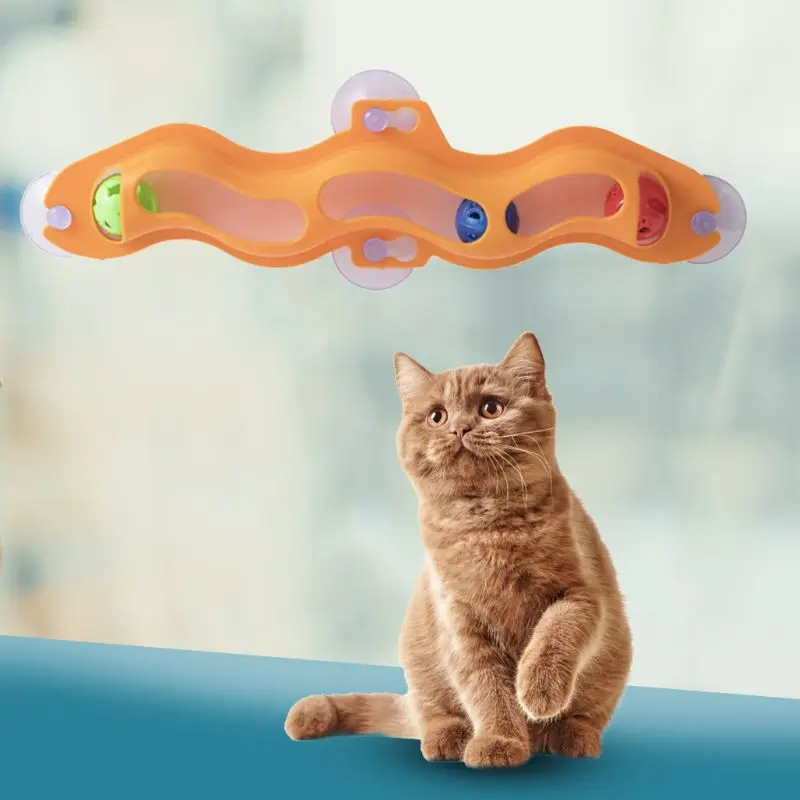 

Track Window Accessories Table Tennis Ball Cat Toys Sucker Adsorption Glass New Funny Cats Educational Toy