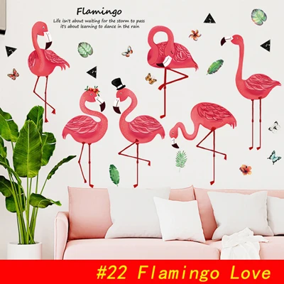 Flamingo Queen Wall Stickers Home Decor Living Room Bedroom Kids Girls Room Nursery Decoration Art Murals Baseboard Vinyl Decals - Цвет: 135X73CM