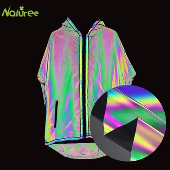 

1.4M*1M African Print Fabric Iridescence Reflective Magic Rainbow Fabric Variable Color Brilliant Reflecting Light Fiber Fabric