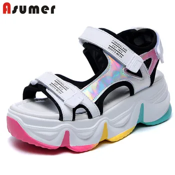 

ASUMER 2020 top quality women sandals summer casual shoes comfortable simple fashion flat platform sandals ladies