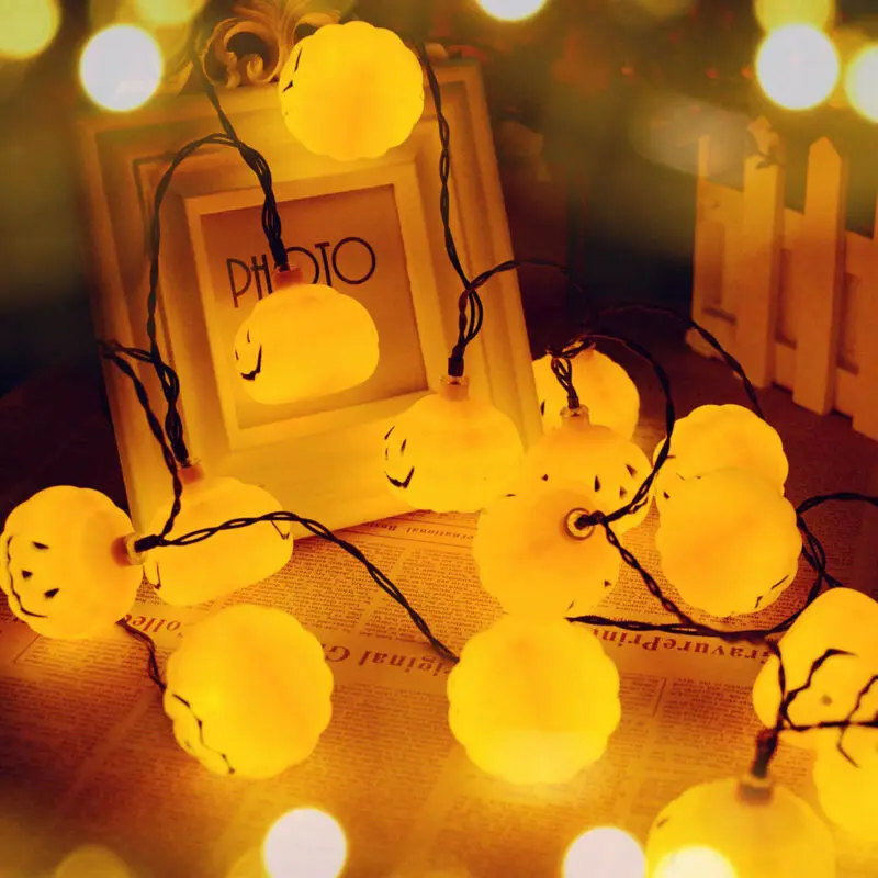 Event or Party Halloween Pumpkin String Fairy Lights 10LED Decoration Outdoor Hanging | Дом и сад