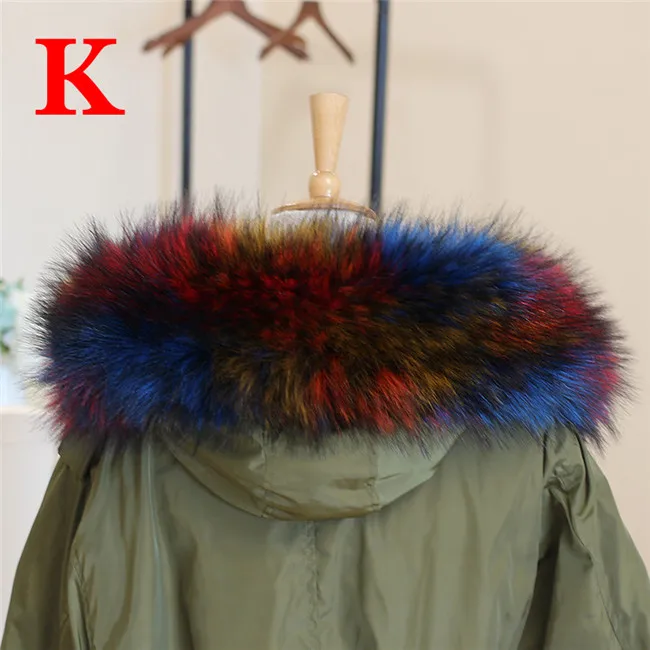 Luxury Fur Scarfs Female Shaggy Faux Fur Collar Women Winter Thicken Warm Gradient Color Artificial Fur Shwal Pashmian 80cm - Цвет: K