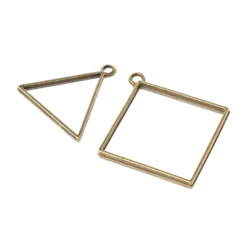 

2020 New 14Pcs Geometric Shape Metal Frame Set DIY Epoxy Resin UV Crystal Silicone Molds Jewelry Pendant Making