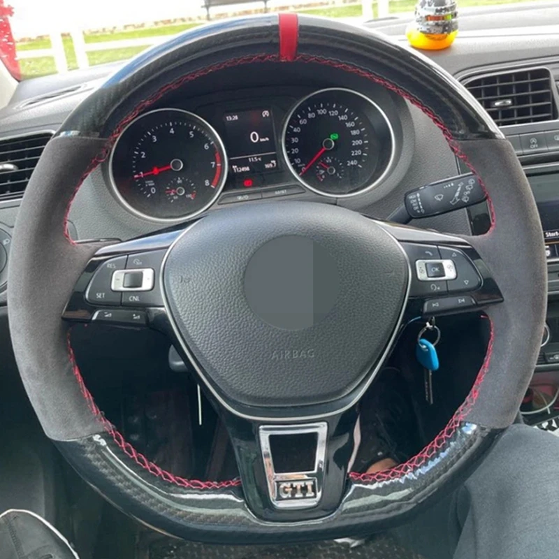 Для Volkswagen VW Golf 7 Mk7 Новинка Polo Jetta Passat B8 Tiguan чехол рулевого колеса автомобиля Черный