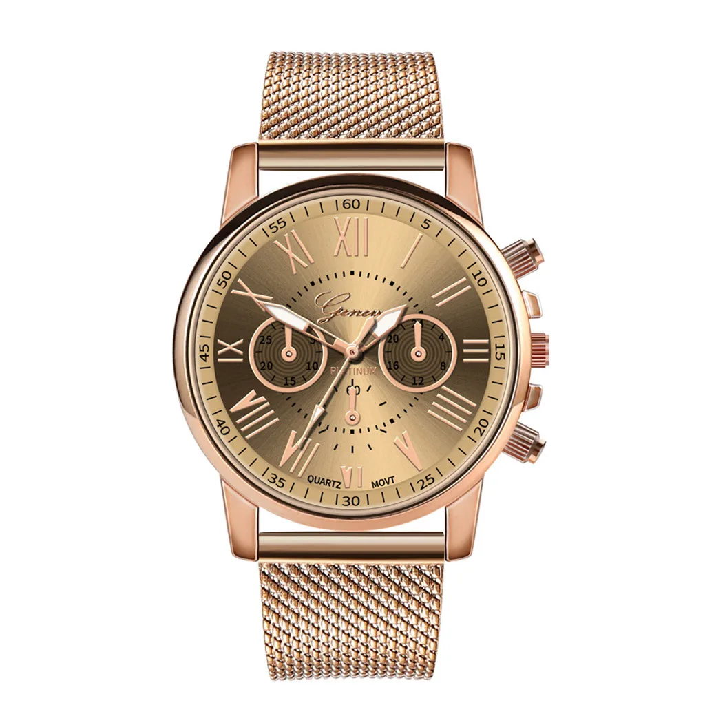 Нержавеющая сталь циферблат наручные часы с кожаным ремешком Роскошные Кварцевые спортивные военные часы золотой цвет Роскошные Кварцевые часы Reloj Mujer