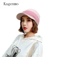 Kagenmo, милая Зимняя шерстяная шапка с помпонами, женский вязаный кроличий мех, шапка, дикая мода, толстая вязаная теплая зимняя шапка