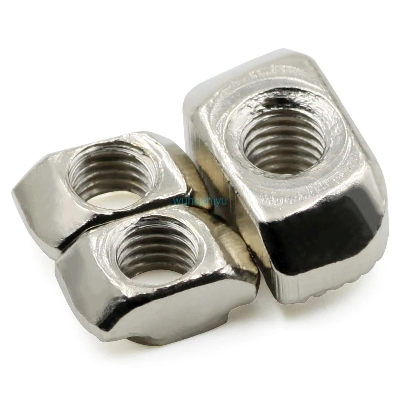 Cabeça de martelo T Porca Conector, Niquelado, UE Perfil De Extrusão De Alumínio, 20, 30, 40, 45, M3, M4, M5, M6, M8