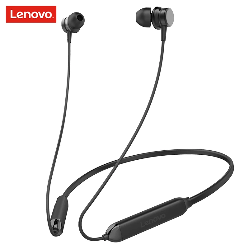 Lenovo Спортивная беспроводная гарнитура HE15 Bluetooth 5,0 с микрофоном, наушники с глубоким басом, активные магнитные наушники с шумоподавлением - Цвет: Black