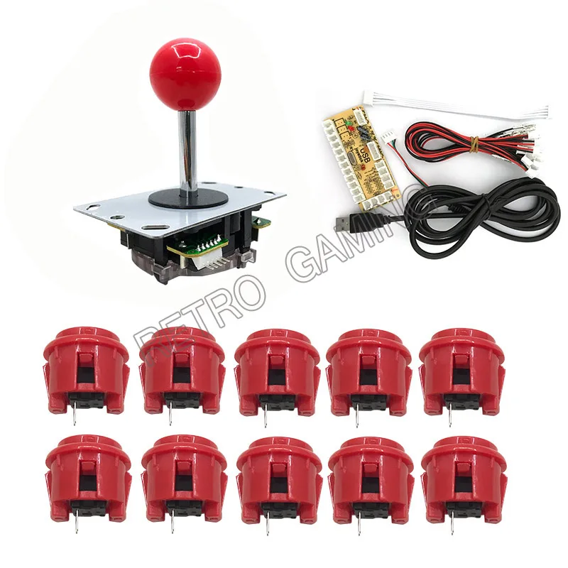 Arcade Console Kit Arcade Parts DIY Kit USB Zero Delay Encoder Control Board With Copy OBSF 30 Button Jostick Arcade Mame Game Rasberry Pi Part