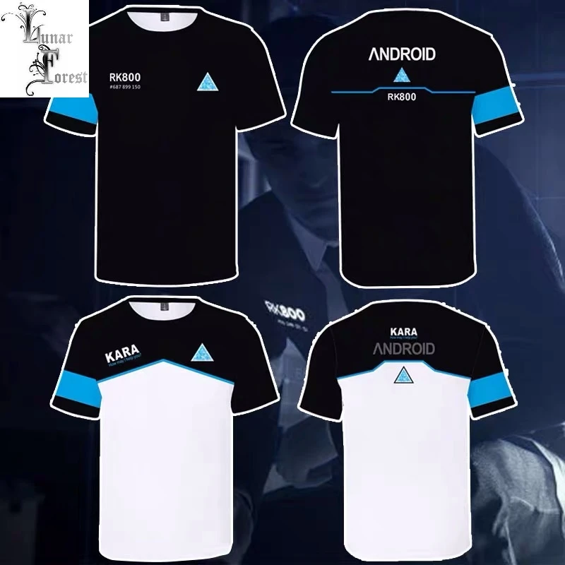 Detroit Become Human 3D Printing T-shirt Summer Fashion Round Neck Short Sleeve Popular Streetwear Plus Size | Мужская одежда