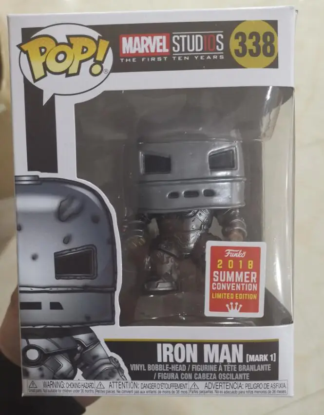 Funko Pop 338 Marvel Железный человек Mark 1 виниловые фигурки куклы игрушки