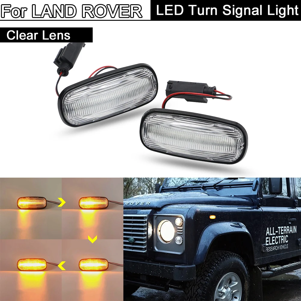 Clear-Lens-LED-Side-Marker-Light-Dynamic-Turn-Signal-Lamp-For-LAND ...