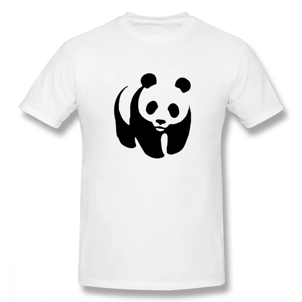 

100% cotton WWF Panda print casual mens o-neck t shirts fashion Men's Basic Short Sleeve T-Shirt