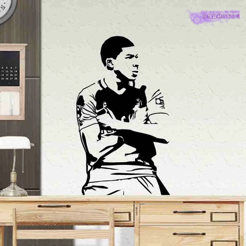 Kylian Mbappe Football Player Wall Sticker Sports Car Decal Kids Room Posters Vinylkylian Mbappe Soccer Player Decal Wall Stickers Aliexpress