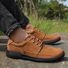 Мужская прогулочная обувь модные Лоферы ручной работы, обувь из натуральной кожи мужская обувь на плоской подошве без шнуровки для вождения