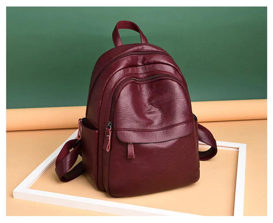 Женский кожаный рюкзак женский рюкзак для путешествий mochila feminina sac a dos femme школьные рюкзаки для подростков девочек опрятная сумка на плечо