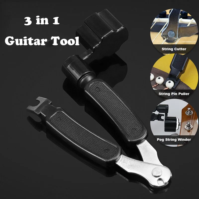 

3 In 1 Guitar Peg String Winder + String Pin Puller + String Cutter Guitar Tool Set Multifunction Guitar Accessories New Arrival