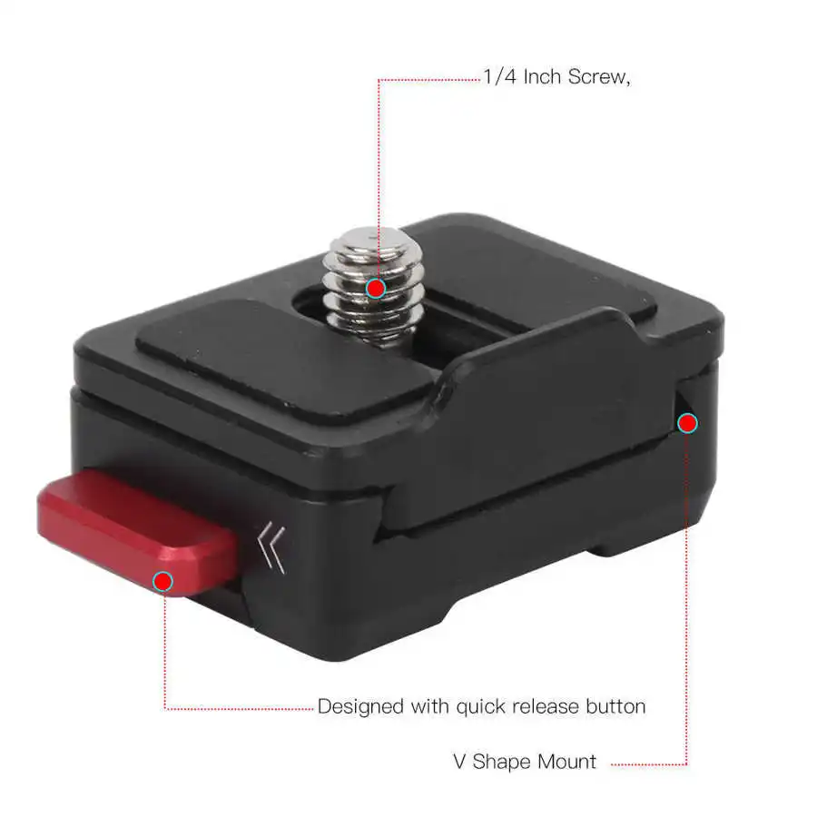 Description Picture 6 of itemCamera Monitor Mount 1/4in Screw V Mount Quick Release Clamp Plate for SLR Camera Tripod Ball Head Field Monitor LED Light