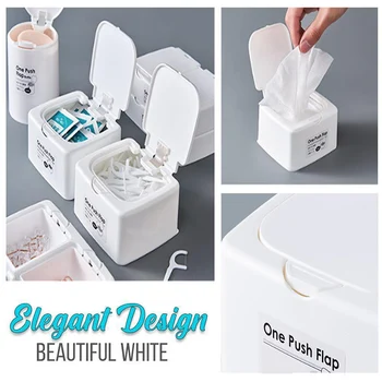 

Button Type Storage Box Tissue Box Desktop Floss Storage Case Push Button Open New QJS Shop