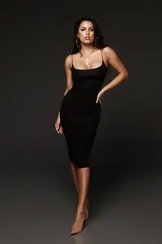 

Summer Women Dresses Bodycon Slim Fit Sleeveless Bandage Short Midi Dress Evening Party Clubwear Pencil Dress