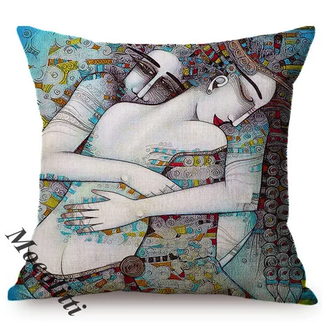 Ancient Rome Beautiful Woman Portrait Sexy Abstract Oil Painting Art Home Decoration Cushion Cover Linen Sofa Throw Pillow Cover M135-8