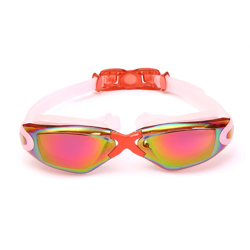 Swimming Goggles Professional Durable Silicone Swimming Goggles Anti-fog Anti-UV Waterproof adult arena Swimming Glasses colored - Цвет: Pink