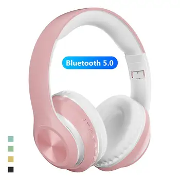 

P68 Bluetooth 5.0 Foldable Rechargeable Wireless Headset HiFi Sound Headphones 2020 new Macarons bluetooth headset