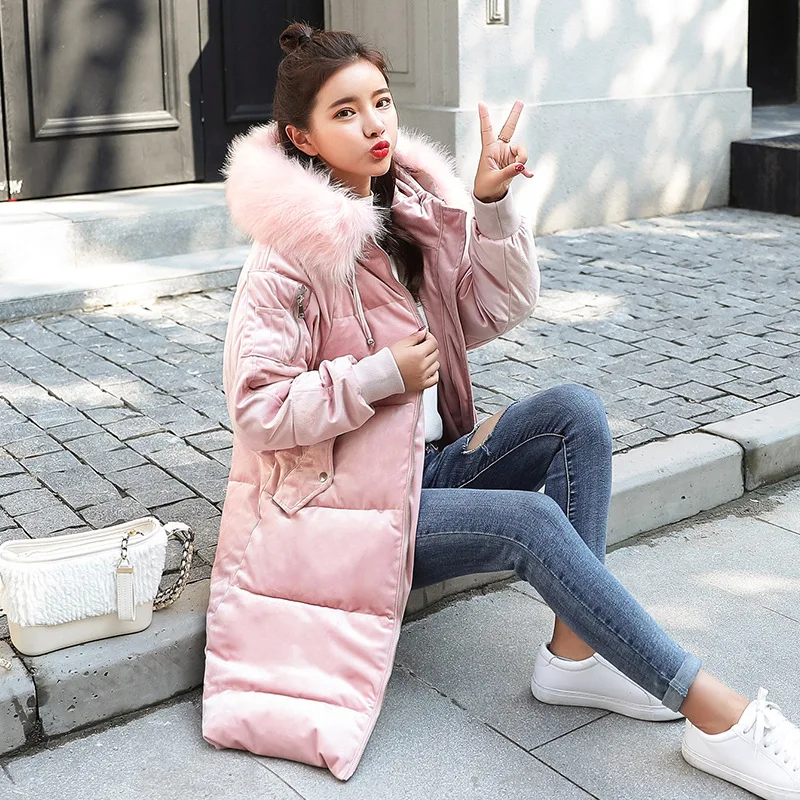 

Winter New Style Gold Velvet Mid-length Thick Cotton-padded Clothes Student Korean-style Loose-Fit down Jacket Cotton-padded Clo