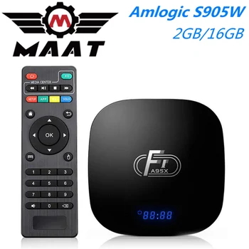 

MAAT A95X F1 Android 8.1 TV Box Smart Amlogic S905W Quad Core Set Top Box 2G Ram 16G Rom 2.4G Wifi 4K H.265 Media Player A95XF1