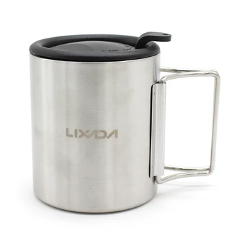 

Lixada 220ml Camping Tableware Outdoor Mug Portable Camping Picnic Water Cup Stainless Steel Vacuum Double Wall