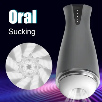 Sucking Masturbator Male Real Blowjob Masturbators Vacuum Clamping Vibration heating Voice Interactive Adult Sex Toys for Men 1