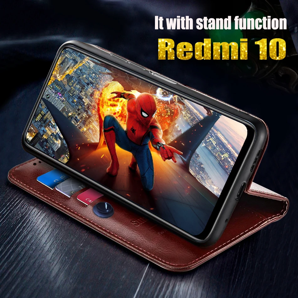 Leather Phone Case Flip Case for Xiaomi Redmi 10 10C 12 12C 13 13C Luxury Vintage with Card Holder