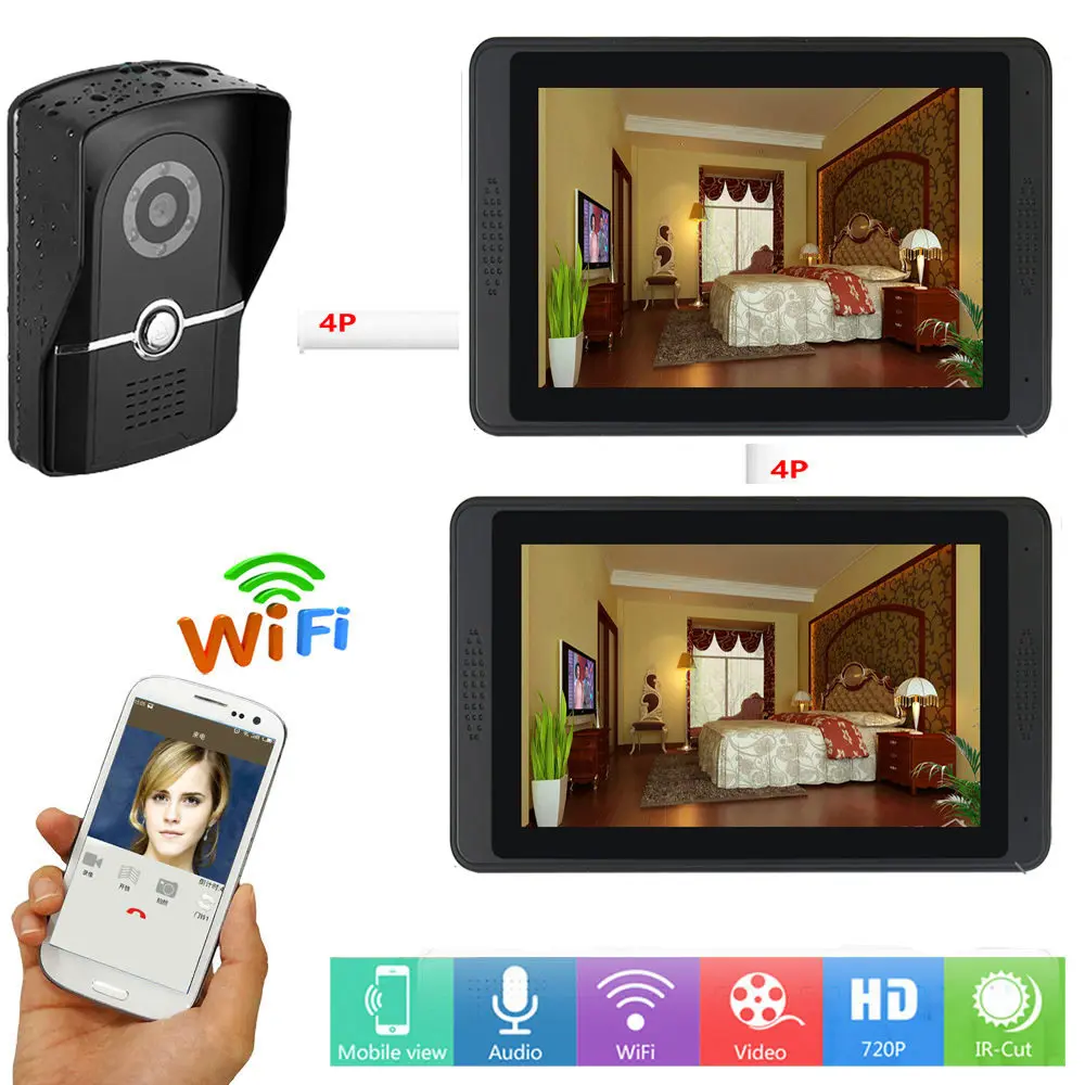 WIFI Video Intercom For Home Security 7 Inch Monitor With Entry Camera video door Phone Doorbell camera system