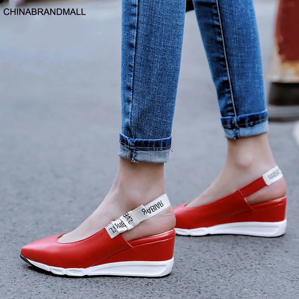 

DORATASIA Fashion Elegant Ladies Sandals 2020 Casual Summer Sandals Women Pointed Toe Back Strap Platform Consise Shoes Woman