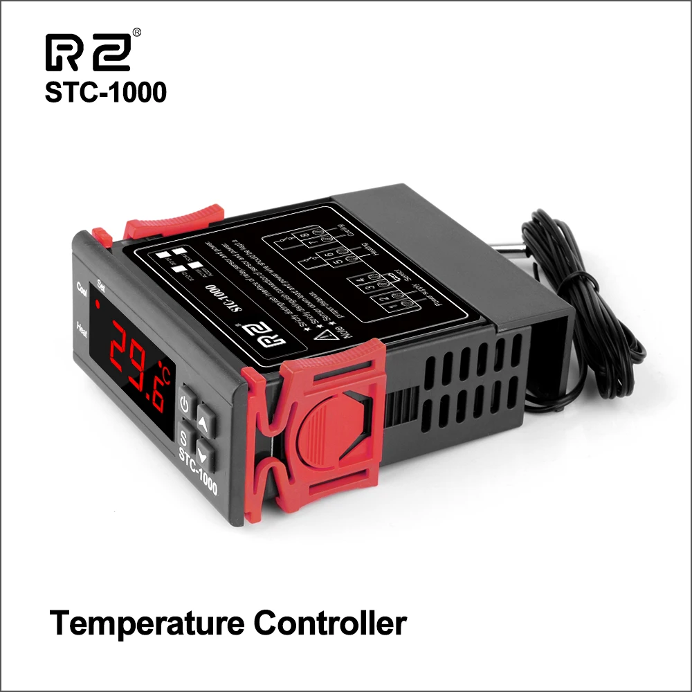 RZ контроллер температуры цифровой светодиодный терморегулятор Термостат для инкубатора реле 10 А нагревательный охлаждающий STC-1000 12 В 24 В 220 В