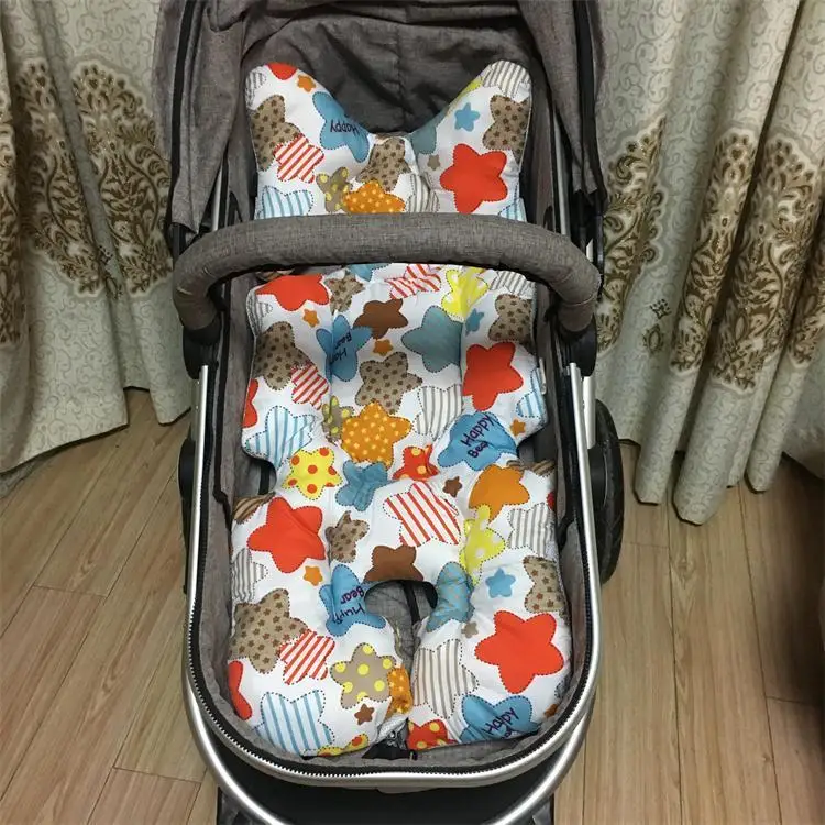buy Baby stroller Cotton Cushion Seat Cover Mat Breathable Soft Car Pad Pushchair Urine Pad Liner Cartoon Star Mattress Baby Cart